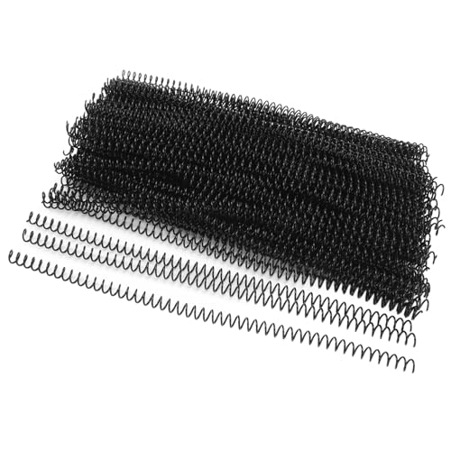 100pcs 8mm 5/16 Kunststoffspiralbindungsspulen 48 Loops 4: 1 Tonhöhe A4 Papierbindungsstacheln 40 Blätter Kapazität (Schwarz) von Bonbela