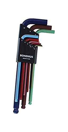 Bondhus ColourGuard BLX9MCG 9-teiliges Kugelkopfset mit schneller Identifikation durch Farbcodes von Bondhus