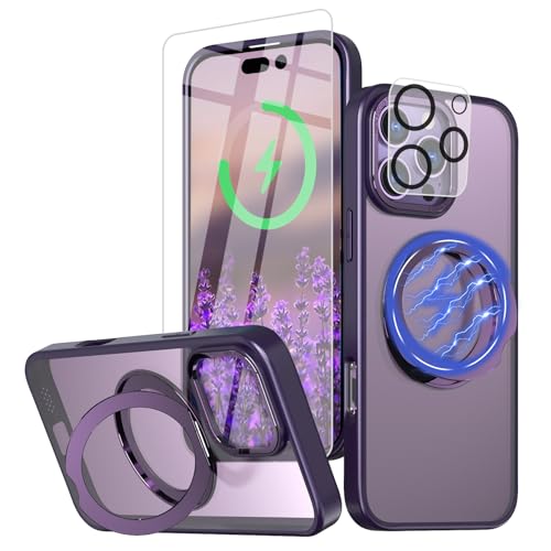 Bonkier Schutzhülle für iPhone 16 Pro Max mit Displayschutzfolie und Objektivschutz, 4,5 m militärischer Fallschutz, magnetischer Ständer, kompatibel mit MagSafe Slim Translucent Case (Deep Purple) Bonkier Schutzhülle für iPhone 16 Pro Max mit Displayschutzfolie und Objektivschutz, 4,5 m militärischer Fallschutz, magnetischer Ständer, kompatibel mit MagSafe Slim Translucent Case (Deep Purple) von Bonkier