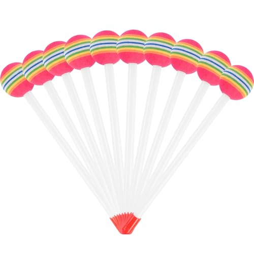 10 Stück Regenbogen Lutscher Drumsticks Stick Soft Lutscher Drum Soft Foam Head Percussion Schlägel Runde Filz Drumsticks Kunststoff Drumsticks für Kinder und Erwachsene Musikinstrumente Zubehör 10 Stück Regenbogen Lutscher Drumsticks Stick Soft Lutscher Drum Soft Foam Head Percussion Schlägel Runde Filz Drumsticks Kunststoff Drumsticks für Kinder und Erwachsene Musikinstrumente Zubehör von Bonlting
