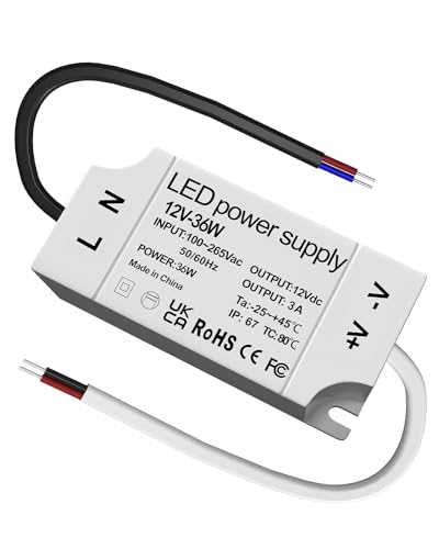 Bonlux LED Trafo 12V, Trafo 230V auf 12V LED 36W 3A, IP67 Wasserdicht Kleinformat LED-Treiber Netzteil LED Transformator 12V Driver für MR16 GU5.3 MR11 G4 Glühbirnen LED Strip Indoor/Outdoor Bonlux LED Trafo 12V, Trafo 230V auf 12V LED 36W 3A, IP67 Wasserdicht Kleinformat LED-Treiber Netzteil LED Transformator 12V Driver für MR16 GU5.3 MR11 G4 Glühbirnen LED Strip Indoor/Outdoor von Bonlux