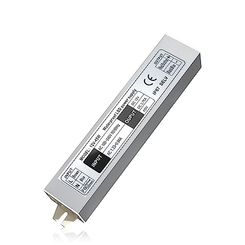 LED Trafo 12V LED Driver Transformator 45W 3.75A Wasserdicht IP67 LED Netzteil Treiber 230V auf 12V LED Streifen Modul Niederspannungs LED Treiber für LED Streifen und LED Glühbirnen MR11, MR16, G4 von Bonlux