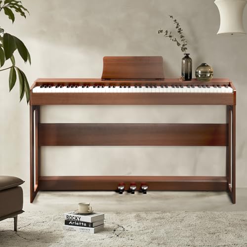Bonnlo GDP-104 E Piano 88 Tasten, vollgewichtete Tastaturen Digitalpiano mit Klavierständer, Dual Bluetooth, 3-Pedal-System, Kopfhörer – für Anfänger und Fortgeschrittene, Schwarznussbraun Bonnlo GDP-104 E Piano 88 Tasten, vollgewichtete Tastaturen Digitalpiano mit Klavierständer, Dual Bluetooth, 3-Pedal-System, Kopfhörer – für Anfänger und Fortgeschrittene, Schwarznussbraun von Bonnlo