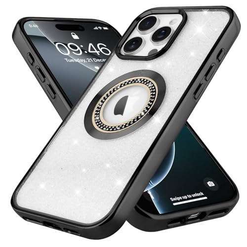 Bonoma Magnetische Schutzhülle für iPhone 16 Pro Max, unterstützt Magsafe, Glitzer, glitzernd, stoßfest, Kantenabdeckung, Schwarz Bonoma Magnetische Schutzhülle für iPhone 16 Pro Max, unterstützt Magsafe, Glitzer, glitzernd, stoßfest, Kantenabdeckung, Schwarz von Bonoma
