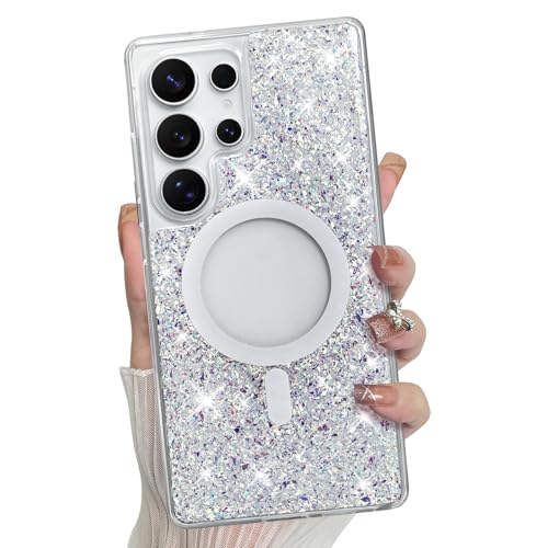 Bonoma Schutzhülle für Samsung Galaxy S25 Ultra, glitzernde Glitzer-Rückseite, magnetische Unterstützung für MagSafe-Schutzhülle, kristallklarer und robuster Schutz für Handyhülle, kristallklar Bonoma Schutzhülle für Samsung Galaxy S25 Ultra, glitzernde Glitzer-Rückseite, magnetische Unterstützung für MagSafe-Schutzhülle, kristallklarer und robuster Schutz für Handyhülle, kristallklar von Bonoma