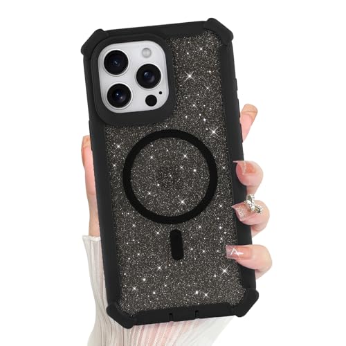 Bonoma Schutzhülle für iPhone 15 Pro Max, glitzernde Rückseite mit Glitzer, magnetische Unterstützung für MagSafe, stoßfeste Abdeckung, Kristall und Ecken, hochbelastbarer Schutz für Mädchen und Bonoma Schutzhülle für iPhone 15 Pro Max, glitzernde Rückseite mit Glitzer, magnetische Unterstützung für MagSafe, stoßfeste Abdeckung, Kristall und Ecken, hochbelastbarer Schutz für Mädchen und von Bonoma