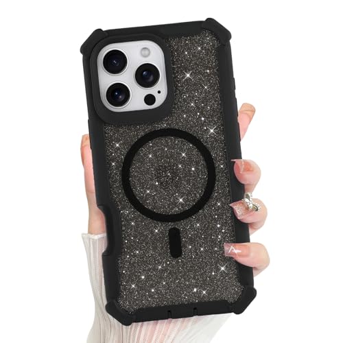Bonoma Schutzhülle für iPhone 16 Pro, glitzernde Glitzer-Rückseite, magnetische Unterstützung für MagSafe, stoßfeste Abdeckung, Kristall und Ecken, hochbelastbarer Schutz für Mädchen und Frauen Bonoma Schutzhülle für iPhone 16 Pro, glitzernde Glitzer-Rückseite, magnetische Unterstützung für MagSafe, stoßfeste Abdeckung, Kristall und Ecken, hochbelastbarer Schutz für Mädchen und Frauen von Bonoma