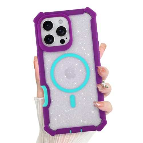 Bonoma Schutzhülle für iPhone 16 Pro Max, glitzernde Rückseite mit Glitzer, magnetische Unterstützung für MagSafe, stoßfeste Abdeckung, Kristall und Ecken, hochbelastbarer Schutz für Mädchen und Bonoma Schutzhülle für iPhone 16 Pro Max, glitzernde Rückseite mit Glitzer, magnetische Unterstützung für MagSafe, stoßfeste Abdeckung, Kristall und Ecken, hochbelastbarer Schutz für Mädchen und von Bonoma