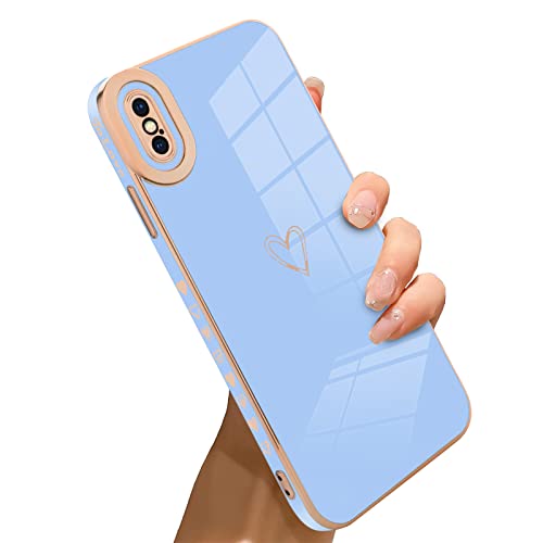 Bonoma iPhone Xs Max Hülle – Love Heart Galvanisierung Luxus Kameraschutz, Weiche TPU Stoßfeste Ecke, Hellblau Bonoma iPhone Xs Max Hülle – Love Heart Galvanisierung Luxus Kameraschutz, Weiche TPU Stoßfeste Ecke, Hellblau von Bonoma