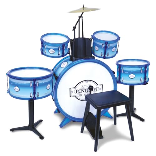 Bontempi – 51 4831 – Akku Rock Drummer 5 Trommeln, 514831, weiß Blau von Bontempi