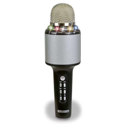 Bontempi | StarSync Karaoke - Drahtloses Mikrofon mit Lautsprecher und Lichteffekten für unbegrenzte Karaoke, 65x215x65 mm von Bontempi