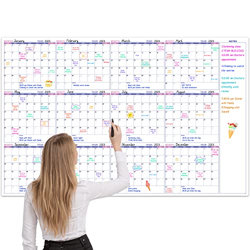 Großer trocken abwischbarer Kalender für die Wand - undatierter Jahreswandkalender trocken abwischbar, 94 x 147,3 cm, 12 Monate löschbarer & wiederverwendbarer laminierter Wandkalender, trocken Großer trocken abwischbarer Kalender für die Wand - undatierter Jahreswandkalender trocken abwischbar, 94 x 147,3 cm, 12 Monate löschbarer & wiederverwendbarer laminierter Wandkalender, trocken von BooQool