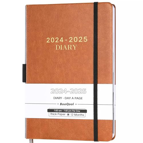 Kalender 2024 - Kalender 2024 Buchkalender von Januar bis Dezember mit Monatlichen Registerkarten, Tagebuch Tag zu Seite, 14,3 x 21 cm von BooQool
