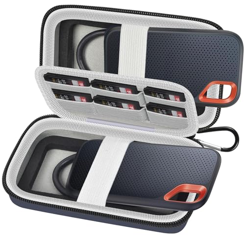 Enthält 2-SSD-Festplattengehäuse Kompatibel mit SanDisk 1TB/2TB/250GB/500GB Extreme Portable Externe SSD-SDSSDE60-G25, Auch für USB 3.2 Gen 2 (Nicht passend für Sandisk Extreme Pro) (dunkelblau) von Boobowl