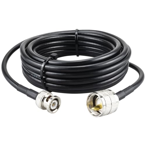 BOOBRIE BNC auf UHF Kabel 5M BNC Stecker auf PL259 UHF Stecker Stecker RG58 Koaxkabel CB Radio Antennenkabel 50 Ohm für ZweiWegeRadio CB Antenne Analyzer Walkie Talkie Marine VHF Radio Mobile von Boobrie