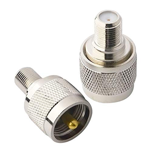 BOOBRIE F Antennenadapter F Buchse auf UHF Stecker PL259 RF Koax Stecker für TV Antenne Wireless LAN Geräte Wi-Fi Radios Externe Antenne 2 Stück von Boobrie