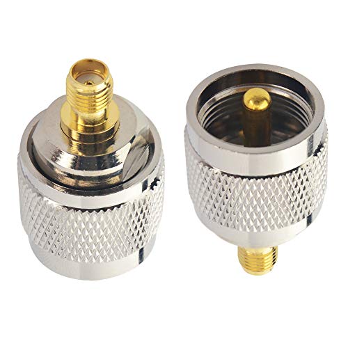 BOOBRIE UHF auf SMA Adapter 2 Stücke UHF Stecker zu SMA Buchse Koaxialstecker PL259 zu SMA Adapter Geringer Verlust UHF Koax Adapter Ham Radio Antenne Adapter für WLAN-Geräte/Koaxialkabel/HF Radios von Boobrie