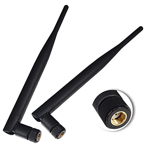 Boobrie WiFi-Antenne 2,4 GHz 5,8 GHz Dual-Band 5DBi Omnidirektionale WLAN-Antenne RP-SMA männlich für WLAN-Router, für WLAN-Verstärker (2 Stück) von Boobrie