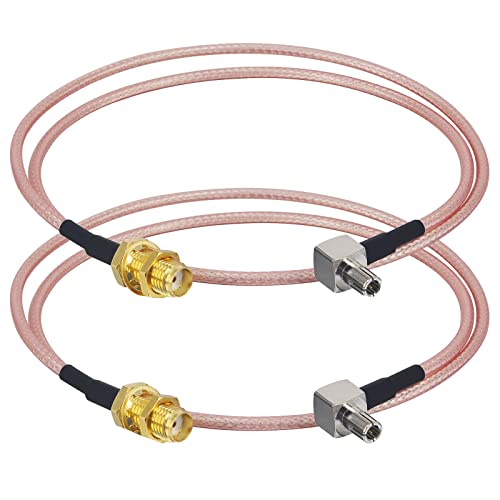 Boobrie 2 x TS9-Kabel Stecker auf SMA-Buchse, 50 cm, Koaxialkabel RG316, SMA-Buchse, TS9-Stecker, rechtwinklig, SMA-Adapter, TS9, für MiFi-Router, mobiler Zugangspunkt, 4G LTE Modem, von Boobrie
