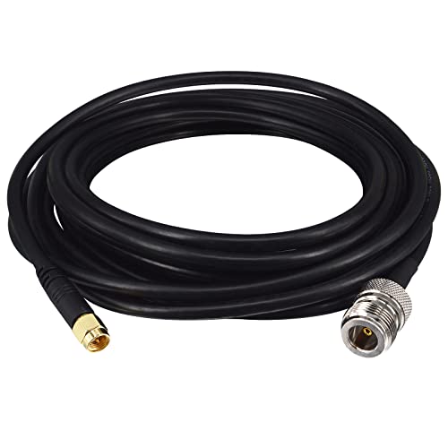Boobrie Verbessert 5M Koaxialkabel SMA Stecker auf N Buchse Koaxialkabel RG58/U Niedriger Verlust Antennenkabel 50 Ohm SMA Stecker N Buchse Adapter N Buchse SMA Stecker für 3G 4G 5G 5G /LTE/ADS-B/WiFi von Boobrie