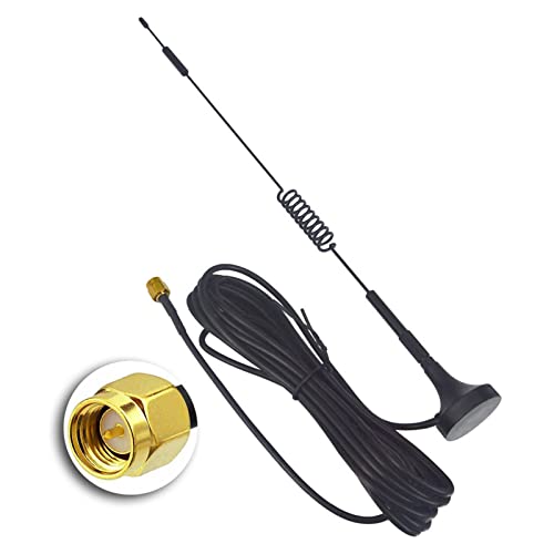Boobrie 4G LTE 7dBi SMA Stecker Antenne mit Magnetfuß und 3M Verlängerungskabel für WiFi Router/PCIE Netzwerkkarte/CCTV von Boobrie