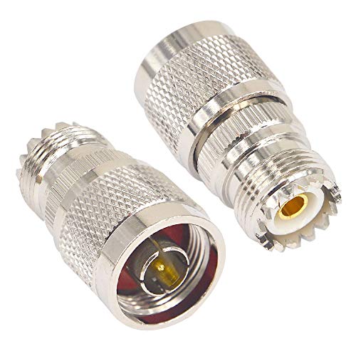 Boobrie RF UHF Koaxial Adapter Buchse SO239 auf N Stecker UHF PL259 Connector für Antennen LAN-Geräte Wireless LAN Verlängerungskabel Koaxial für WiFi Radio 2er Pack von Boobrie