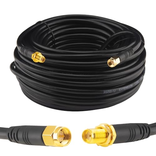 Boobrie SMA-Kabel, 20 m, Koaxialkabel RG58/U SMA Stecker auf SMA weiblich, Koaxialkabel, 50 Ohm, SMA-Verlängerung, für Router WiFi 3G 4G LTE WLAN-Antenne, geringer Verlust, Router LAN Wireless GPS Boobrie SMA-Kabel, 20 m, Koaxialkabel RG58/U SMA Stecker auf SMA weiblich, Koaxialkabel, 50 Ohm, SMA-Verlängerung, für Router WiFi 3G 4G LTE WLAN-Antenne, geringer Verlust, Router LAN Wireless GPS von Boobrie