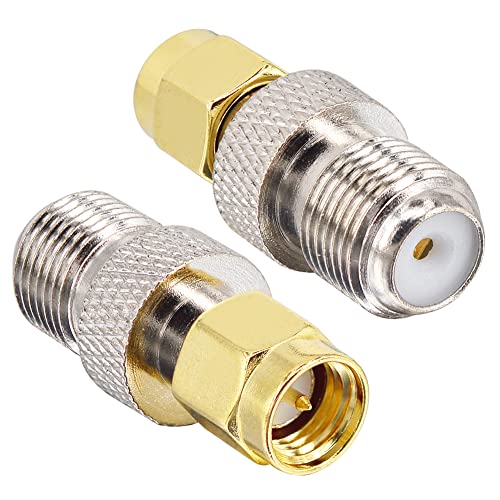 Boobrie SMA Koaxialkabelstecker 2 Stücke - SMA zu F Koax Adapter, Anschluss Stecker auf F Buchse für LAN/LMR-Funkantennengeräte/HF-Koaxialkabel/WiFi-Funkgeräte Externe Antenne von Boobrie