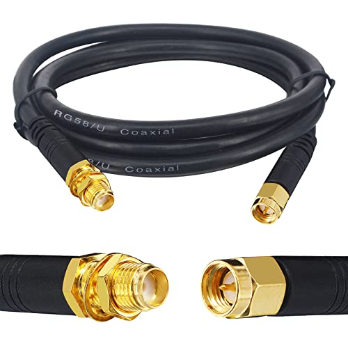 Boobrie SuperFlex Verbessert RG58 SMA auf SMA Kabel 1M SMA Stecker zu SMA Buchse Koaxialkabel WLAN-Verlängerungskabel WLAN-Antennenkabel SMA-Adapter für 3G 4G LTE GPS RF-Radio WiFi-Antenne Funkgeräte von Boobrie