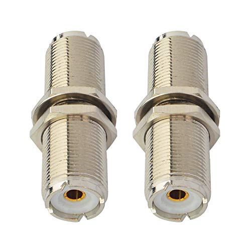 Boobrie UHF Buchse auf UHF Buchse SO-239 UHF auf UHF Koax Adapter SO239 bis SO239 Schottanschluss Verlustarmer Koax-Adapter von Buchse zu Buchse 4,5 cm Packung mit 2 Stück von Boobrie