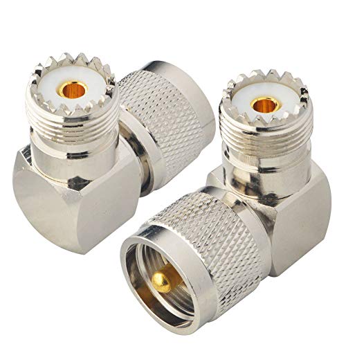 Boobrie UHF-Stecker, männlich auf UHF-Buchse, Anschluss SO239 PL259, rechtwinkliger Anschluss, PL259, Winkelstecker, UHF-Stecker, Koaxialkabel, L-Form, 90 Grad, Antennenadapter, 2 Stück Boobrie UHF-Stecker, männlich auf UHF-Buchse, Anschluss SO239 PL259, rechtwinkliger Anschluss, PL259, Winkelstecker, UHF-Stecker, Koaxialkabel, L-Form, 90 Grad, Antennenadapter, 2 Stück von Boobrie