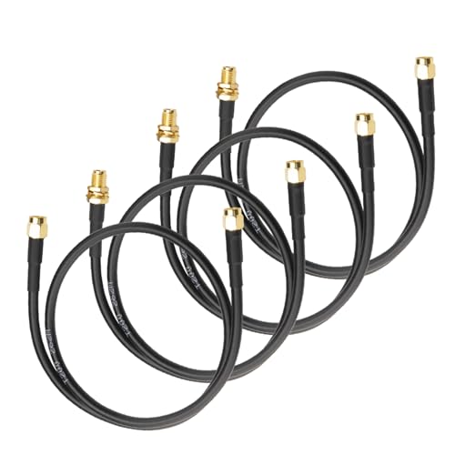 Boobrie Verbessert 4STÜCK SMA Kabel RP-SMA Kabel 50CM Low Loss 0-6GHz WiFi Koaxialkabel Verlängerungskabel WIFI Antennenkabel LMR200 Äquivalent, besser als RG58 von Boobrie