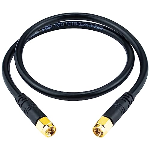 Boobrie Verbessert SMA Kabel 50CM SMA Stecker zu SMA Stecker Kabel RF SMA Stecker Stecker zu Stecker Adapter Kabel 0.5M SMA Koaxialkabel 50 Ohm für Outdoor WIFI Antenne/Drahtlosgeräte (nicht für TV) von Boobrie