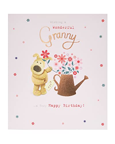 Boofle Geburtstagskarte für Oma mit Umschlag – niedliches Design Bewässerungsblumen von Boofle