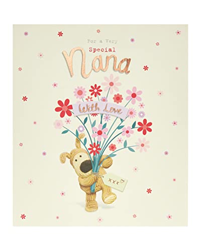Boofle Geburtstagskarte für Oma mit Umschlag – süßes Design Blumenstrauß von Boofle