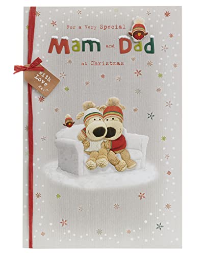 Boofle Mam & Dad Conv Weihnachtskarte mit Umschlag, süßes Design, Familie und Freunde, mehrfarbig von Boofle