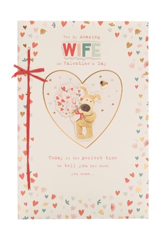Boofle Valentinstagskarte für Ehefrau – niedliches Design von Boofle