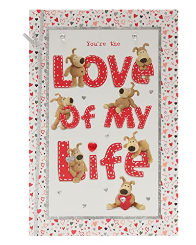 Boofle Valentinstagskarte mit Umschlag One I Love für Sie und Ihn, niedliches Design von Boofle