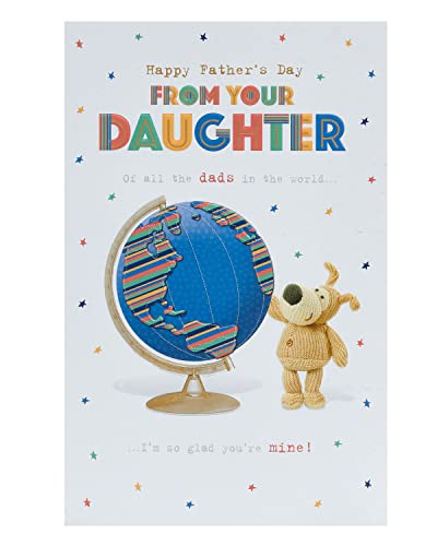 Boofle Vatertagskarte für Papa von der Tochter mit Umschlag – niedliches Design von Boofle