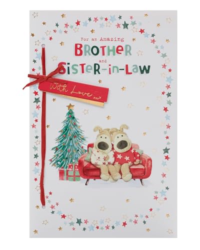 Boofle Weihnachtskarte für Bruder und Schwägerin – niedliches Design von Boofle