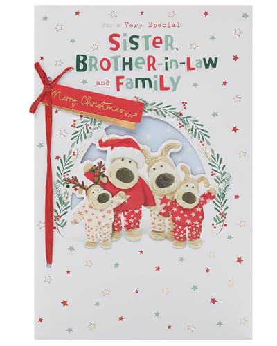 Boofle Weihnachtskarte für Schwester, Schwager und Familie – niedliches Design von Boofle