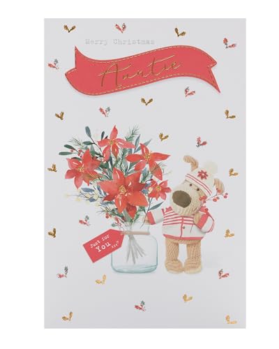 Boofle Weihnachtskarte mit Aufschrift Auntie Just For You, Weihnachtsstern von Boofle