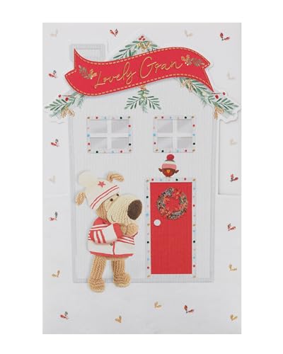 Boofle Weihnachtskarte mit Rotkehlchen-Motiv Lovely Gran, niedliche Weihnachtskarten von Boofle