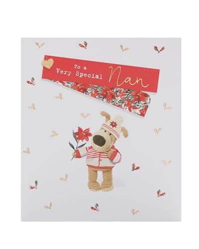 Boofle Weihnachtskarte mit Weihnachtsstern für die Großmutter, niedliche Weihnachtskarten von Boofle