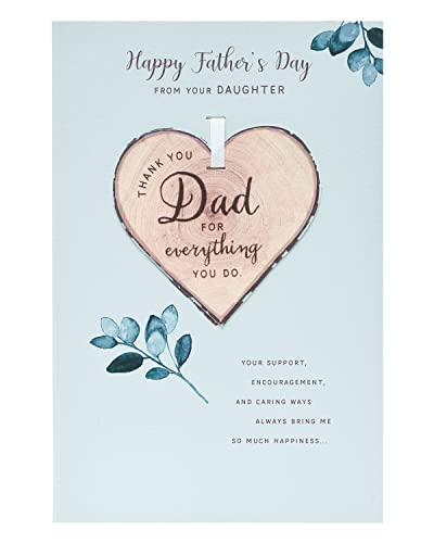 UK Greetings Vatertagskarte für Vater von Tochter mit Umschlag – hängendes Herz-Design von Boofle