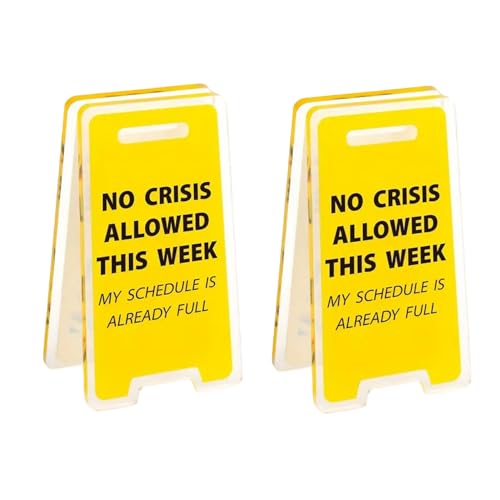 Lustiges Mini-Büro-Schreibtisch-Dekoschild für Chefführer, Aufschrift "No Crisis Allowed This Week My Schedule is Already Full", 2 Stück Lustiges Mini-Büro-Schreibtisch-Dekoschild für Chefführer, Aufschrift "No Crisis Allowed This Week My Schedule is Already Full", 2 Stück von Booge