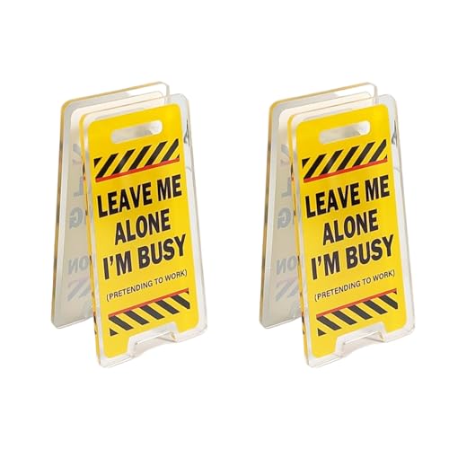 Lustiges Mini-Büro-Schreibtisch-Warnschild mit Aufschrift "Leave Me Alone, I'm Busy", Dekoration für Kollegen, 2 Stück Lustiges Mini-Büro-Schreibtisch-Warnschild mit Aufschrift "Leave Me Alone, I'm Busy", Dekoration für Kollegen, 2 Stück von Booge