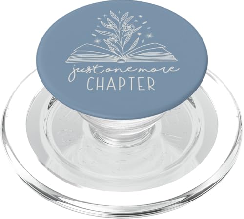 Just One More Chapter Buchliebhaber mit Blumenmuster, Blau PopSockets PopGrip für MagSafe von Book Lover Gifts by Vine Mercantile