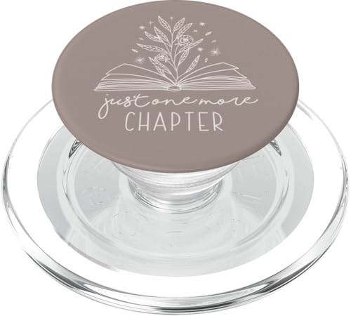 Just One More Chapter – Floral Book Lover (Neutral Taupe) PopSockets PopGrip für MagSafe von Book Lover Gifts by Vine Mercantile