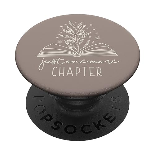 Just One More Chapter – Floral Book Lover (Neutral Taupe) PopSockets mit austauschbarem PopGrip von Book Lover Gifts by Vine Mercantile